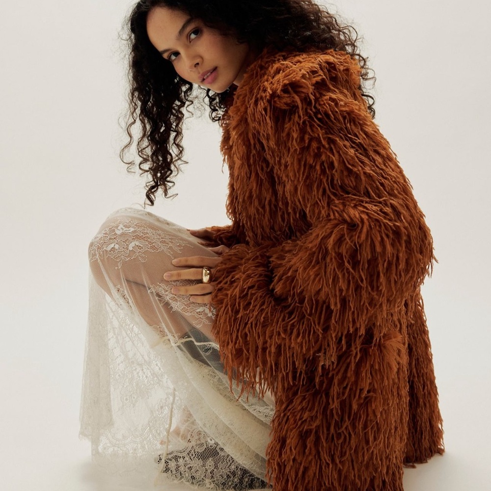 Free People Rust Teddy Jacket